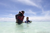 On the final day of the Soneva Learn-To-Swim programme, the mothers' class go snorkelling.  For most of the women, this is their first time seeing the reef edge
