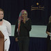 Karen Merrick, Isha Afeef and Federica Siena of Soneva Fushi present certificates of achievement at the conclusion of the Learn-To-Swim programme